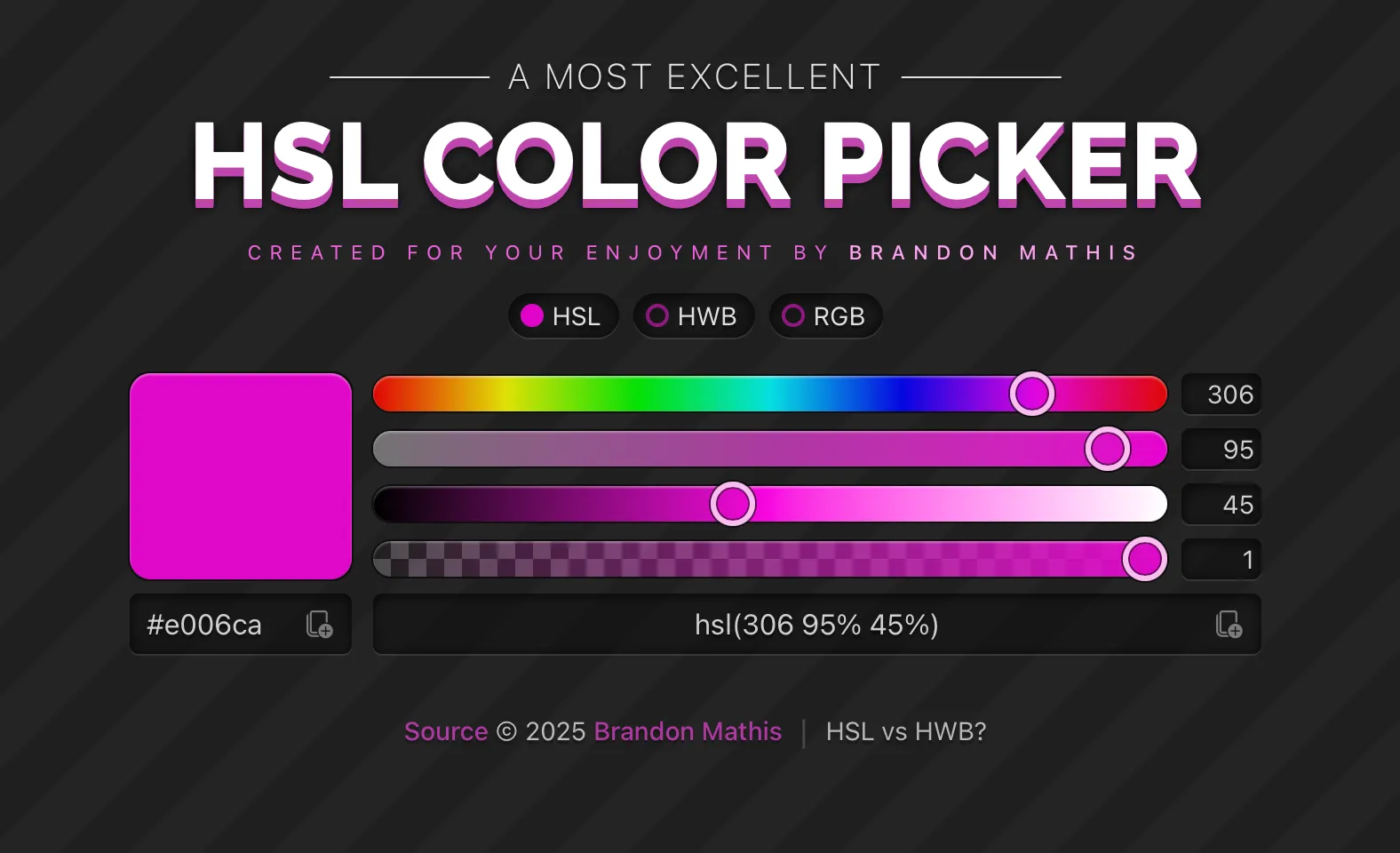 Screenshot of HSL Color Picker